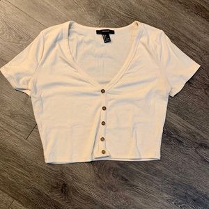 White ribbed crop top